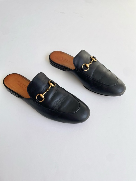 Gucci Shoes - Gucci Princetown Horsebit Mule Loafer Black Leather Slip On Flats EU 37.5 US 7.5